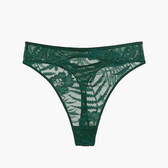 Savage X Fenty Shadowplay High Waist Lace Thong Panty - Picture 1 of 5